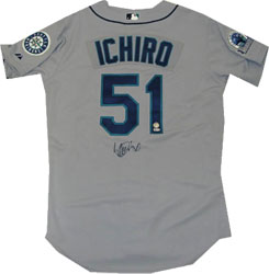 Ichiro Suzuki Seattle Mariners Autographed Authentic Away Jersey